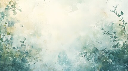 Obraz premium Soft Green Watercolor Floral Background