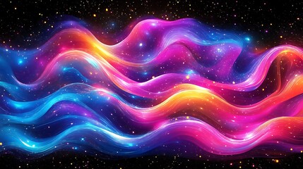 Cosmic Waves Nebula Abstract.