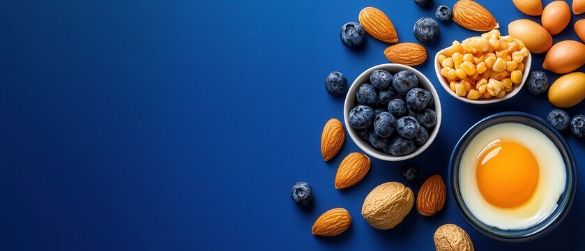 Fuel your day with a healthy breakfast bowl! This delicious mix contains protein-rich egg yolks, blueberries, and almonds for optimal nutrition and a satisfying start.