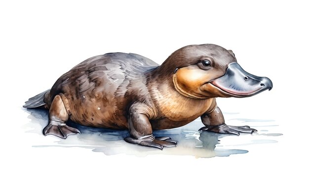 Adorable Platypus in Watercolor
