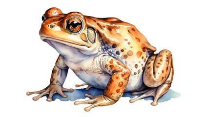 Fototapeta premium Watercolor Painting of a Brown Toad