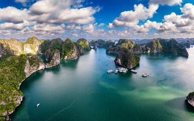 Beautiful landscape Lan Ha bay view from the Cat Ba Island.