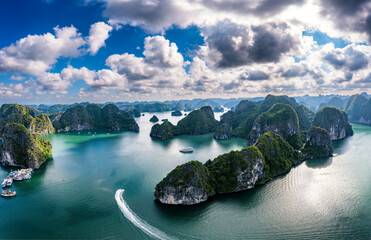 Beautiful landscape Lan Ha bay view from the Cat Ba Island.