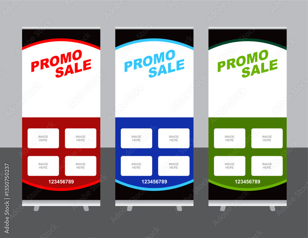 Poster roll banner pattern template vector design
