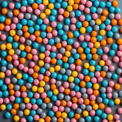 Colorful Candy Coated Chocolate Balls Background