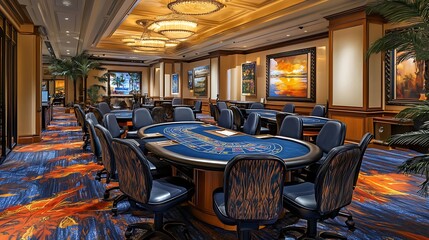Fototapeta premium Exquisite High-Limit Gaming Salon: Opulence and Entertainment