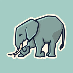 illustration animal elephant good for sticker logo