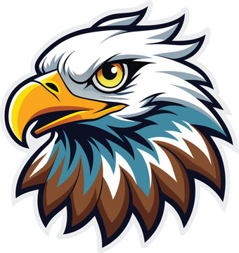 Tribal Eagle Head Sticker Vector Illustration &ndash; Bold Ethnic Bird Design &ndash; Available on EPS File

