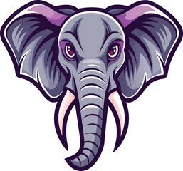 Elephant Head colorful Vector – Available on EPS File
