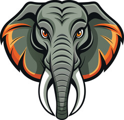 Angry Elephant Head Vector Illustration – Available on EPS File

