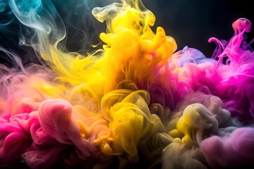 Obraz premium Dreamlike Ink Smoke Plume in Water with Abstract Fluid Color Blending