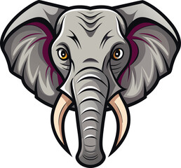 Elephant Head Vector Illustration – Detailed Tribal Elephant Face Design – Available on EPS File

