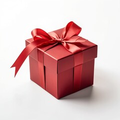 Obraz premium Red Gift Box with Red Ribbon