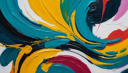 Abstract Colorful Swirls of Paint