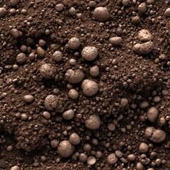 Brown Soil Texture with Stones and Pebbles