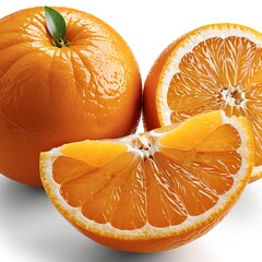 Juicy Orange Slices and Whole Orange