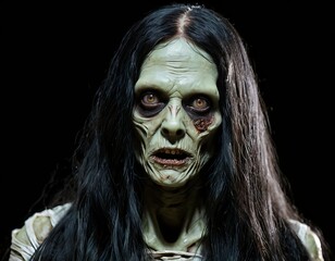 Terrifying Zombie Woman Close-up