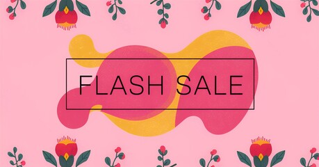 Vibrant Floral Design with Bold Flash Sale Announcement