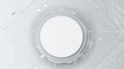Obraz premium Abstract circuit board, empty circle graphic design, futuristic background, mock-up design