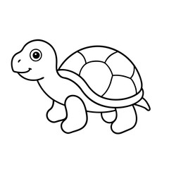Cute Outline Turtle