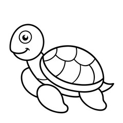 Cute Outline Turtle