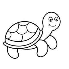 Cute Outline Turtle