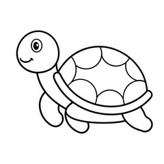 Cute Outline Turtle