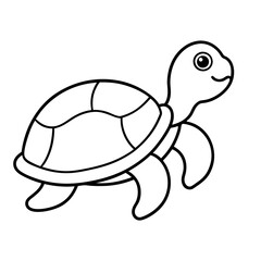 Cute Outline Turtle