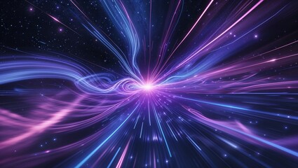 Fototapeta premium Vibrant cosmic tunnel with swirling colors in deep space at high speed