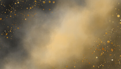 Black and yellow smoke with gold glitter. © Florencute