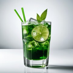 Refreshing Green Cocktail with Lime and Mint