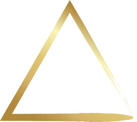 Gold triangle drawn with a brush. Elements for design