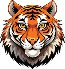 Obraz premium Calm Tiger Head Vector Illustration – Available on EPS File