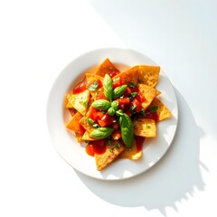 Vibrant Nachos Platter with Fresh Garnishes