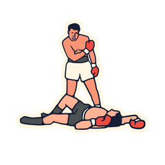 illustration cartoon boxing take ko