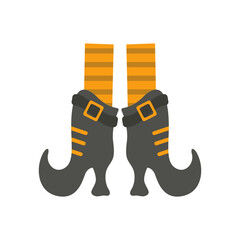 Cute Halloween Witch Legs Illustration with Cartoon Design. Isolated Vector Icon
