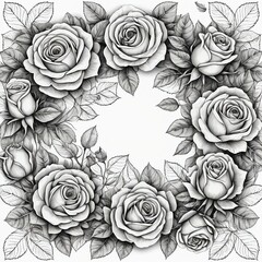 Monochrome Rose Wreath