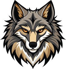 Modern Wolf Head Vector with Strong Expression Available on EPS File