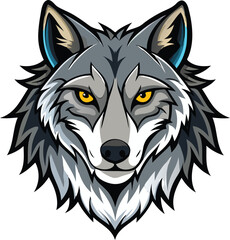 Powerful Wolf Head Graphic with Bold Features Available on EPS File