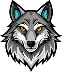 Alpha Wolf Head Vector with Intense Stare Available on EPS File