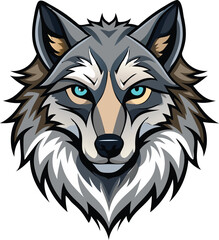 Wild Wolf Head in Bold Graphic Style Available on EPS File
