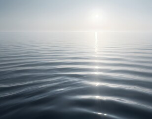 Obraz premium Serene Water Surface with Sun Glare