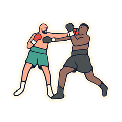 illustration fight boxing good for icon and sticker