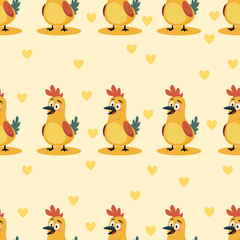 Cute animals seamless pattern background. Cute animals illustration. Animals background. Perfect for fabrics, print, textile, wallpaper, and decor