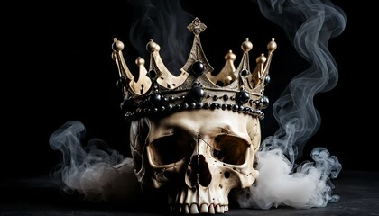 Skull with Crown in Smoke