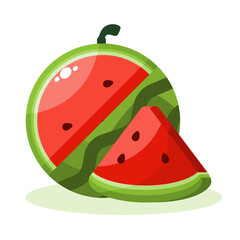 Illustration summer fruit, fresh tropical fruits, delicious summer fruits, fresh watermelon.eps