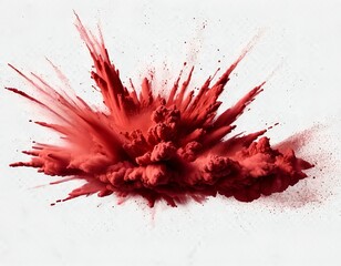Red Color Explosion, Abstract Paint Cloud