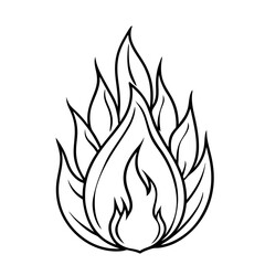 Hand Drawn Fire Outline Illustration