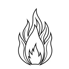 Hand Drawn Fire Outline Illustration