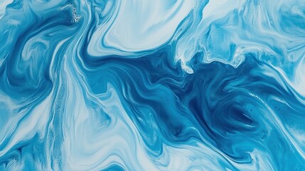 Obraz premium Abstract blue and white swirling paint texture